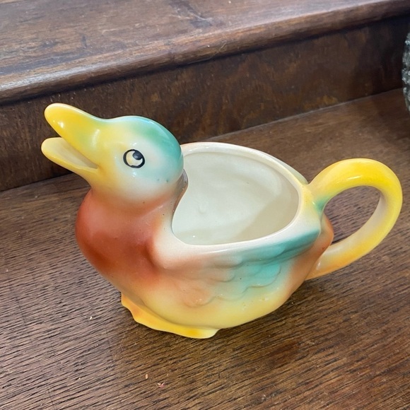 Vintage 1940’s Czechoslovak Pottery Mallard Duck Creamer - Picture 1 of 8